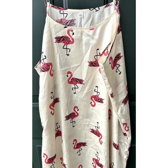 Unknown Other - Satin Pink Flamingo Nightgown, Super Cute! Size 4XL